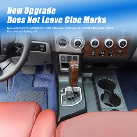 HIRUFAIT Center Console Gear Shift Panel Frame Cover Trim for Tundra 2007 2008 2009 2010 2011 2012 2013, ABS Material Car Interior Decoriation Accessories (Matte Black)