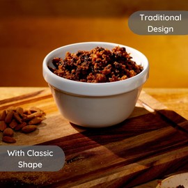 Muldale 1.5 Litre Pudding Basin for Steaming - Ceramic Christmas Pudding Bowl - Premium Ceramic Pudding Basin - Great for Steaming Christmas Puddings or Plum Pudding