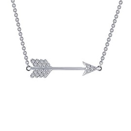 Lafonn Classic Sterling Silver Platinum Plated Lassire Simulated Diamond Necklace (0.19 CTTW)