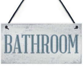 RED OCEAN Shabby Chic Bathroom Sign Toilet WC The Loo Hanging Plaque Door Wall Sign Decor