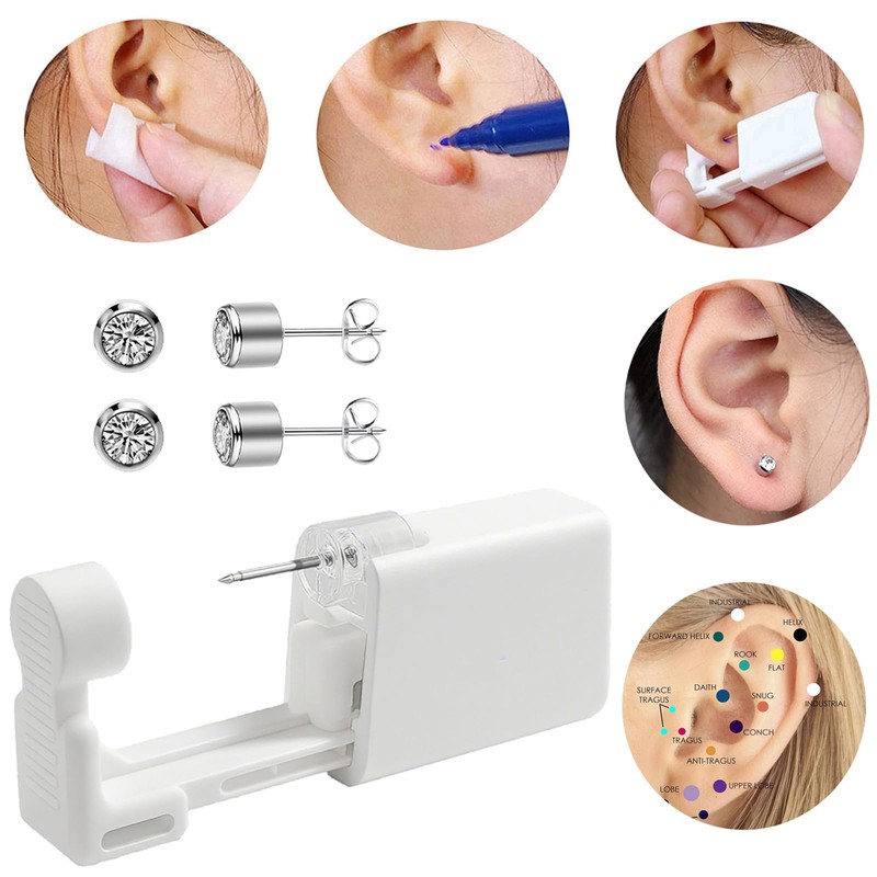 Ear Piercing Kit Disposable Ear Piercing Kit with Multi-sized CZ