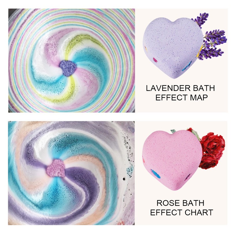 4pcs Heart Shape Bathroom Aromatherapy Body Cleaner Nourishing Moisturizing Bath