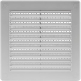 Ecopro Vent / 5'' x 5'' Inch Opening Measurement / White Square Vent External Grille with Protective Mesh - Lightweight Plastic Register / Cover Indoor Outdoor Soffit Vent - 6x6 Outer Measurement
