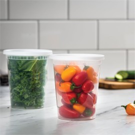 Stack Man Stack Man [240 Sets - 32 oz.] Clear Plastic Deli Food Storage Containers with Airtight Lids - Soup Containers - Bulk Pack - 240/Case Brand