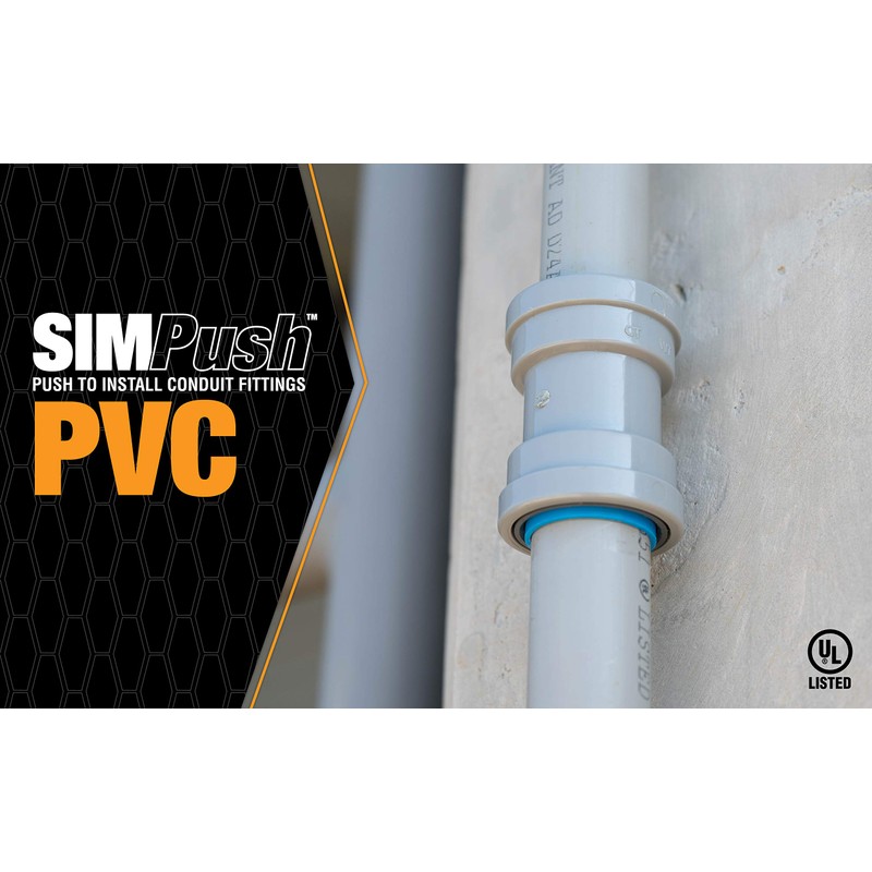 SIMPush 1" PVC-CIC Push Install Coupling