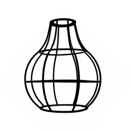 Vintage Metal Lamp Shade Retro Geometric Industrial Wire Cage Lampshade Light Guard Cage (Black)