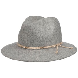 Lipodo Tyrolean Mountain Hat Women/Men – Traditional Hat on Wool Felt with Cord – Hiking Hat Made in Italy – Hat Autumn/Winter – Traveller Hat Grey 57-58 cm, gray
