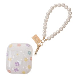 TEHAUX Wireless Earphone Case with Beaded Chain Stylish Shell Pattern Fits Convenient Earbud Holder for Travel Everyday Use