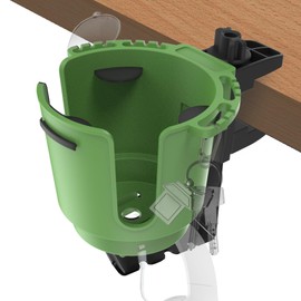 2-in-1 Upgraded Desk Cup Holder, Anti-Spill Table Cup Holder for Water Bottles, Wheelchairs, Workstations, Gaming Desk Accessories. (Green, Large)
