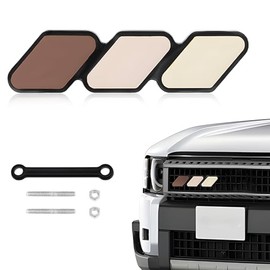 Car Tri-Color Grille Decor Badge, 3-Color Retro Front Grille Emblem Creative Bumper Decal, Universal Classic Emblem Decoration Compatible with 4Runner