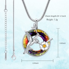Colibrí Cremación Collar para Cenizas Colibrí Urna Collar Corazón Cenizas Recuerdo conmemorativo Cremación Joyería Funeral Cenizas Titular