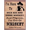 Southern Home Signs Here To Kick Ass John Wayne Western Rustic Canvas Sign Home Decor