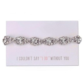 A+O Bridesmaid Jewelry Gift, Bridesmaid Crystal Bracelet Set in Silver