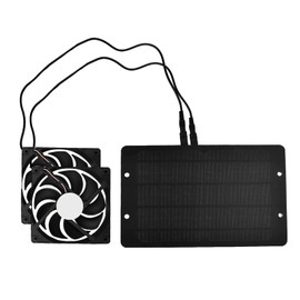 Solar Ventilator Dual Fan Solarbetriebener Ventilator Solarlüfter Solar Lüfter Gewächshaus Solar Belüftung für Mini Gewächshaus