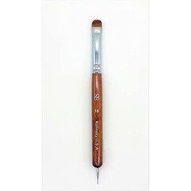 Spontaneous Beauty Premium Kolinsky French Brush (Size 16 with Dotting Tool, Wood Handle)
