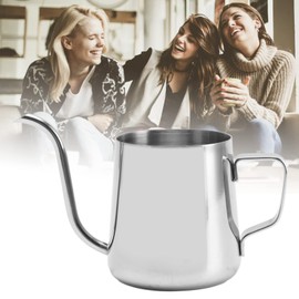 Hervidor de Agua para café, Boquilla Larga y Estrecha, Cuello de Cisne de Acero Inoxidable 304, Tetera para té y café (250ML Plata)