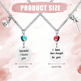 2pcs Witch Friend Necklace Musical Merchandise, Because I Knew You I Have Been Changed for Good Gifts Friendship Matching Jewelry Musical Merch Movie Merch for Women Sister Friends