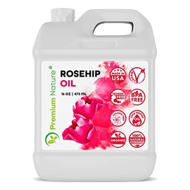 Aceite de rosa mosqueta para piel cara cuerpo cabello uñas 16 oz prensado en frío sin refinar aceite de semilla de rosa mosqueta aceite facial...     
