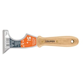 Truper ET-2-1/2R5, Espátula de 5 usos, mango de madera, 2-1/2"