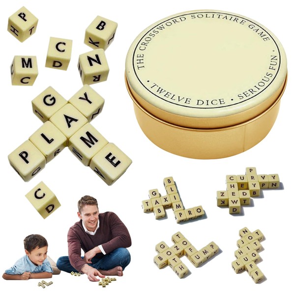 ARONRAVE The Crossword Solitaire Game, 6 Sided Cube Crossword Puzzle