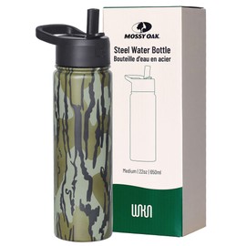 Wildkin Mossy Oak 22 Oz Water Bottle with Leak Proof Lid for Boys & Girls, Double-walled, Vacuum-Insulated, Durable, and Easy to Clean Water Bottles for Kids - Bottom Land