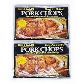 2 Pack of Williams Seasoning Spice Packets (1.25oz, Pork Chops Bag N Bake with seasoning and roasting bag)