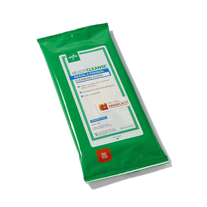 Medline Readycleanse Meatal and Perineal Cleansing Cloth, Fragrance Free, Hypoallergenic,