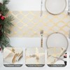 WELTRXE Table Runner with Gold Foil, 28cmx5m Faux Linen Polyester-Cotton