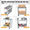 2 Tray Tool Cart, 400 LBS Capacity Rolling Tool Carts