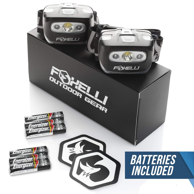 Foxelli LED Headlamp Flashlight for Adults & Kids, Running, Camping,