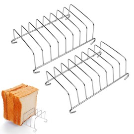 Cisyia Toast Rack, Stainless Steel Toast Rack, Pack of 2 Toast Rack for Hot Air Fryer, Stainless Steel Toast Rack, 8 Slices, Toast Holders for Home, Restaurant, Wedding