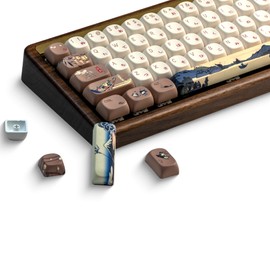 OHY Japanese Keycaps,XVX Fugaku MOA Profile Keycaps,PBT Custom Key caps 140 Keys Brown Custom Dye-Sub Keyboard Keycaps Set for Mechanical Keyboard 61/64/75/84/87/104/108 Layout with Key Puller-Brown