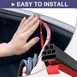 alophoty 34 Ft Car Door Seal Strip, 3 Layer Pyramid Structure Universal Car Weather Stripping, Rubber Automotive Weather Stripping, Auto Door Soundproofing Weatherstrip Fit Truck Pickup RV