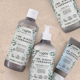 I Love Naturals Lime, Ginger & Cardamon Hand & Body Lotion, Essential Oils Of Cardamon, Ginger & Sage, Crafted With Ingredients Such as Shea Butter, 100% Recycled Bottle & Vegan-Friendly - 500 ml