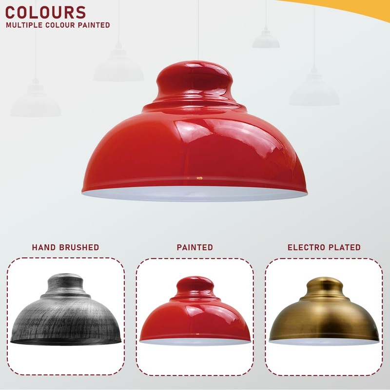 LEDSone Industrial Ceiling Pendant Light Shades, Retro Vintage Style Curvy