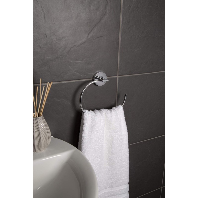 Croydex QM411541 Flexi-Fix Pendle Towel Ring, Chrome, 170 x 200