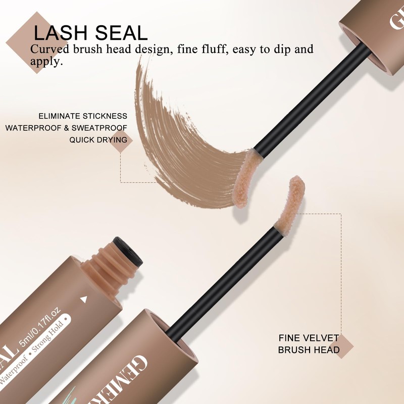 GEMERRY Lash Cluster Glue Bond and Seal (5ml+5ml, Brown)