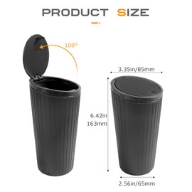 Flaconi Car Cup Holder Trash Can,Car Trash Can with Lid,Car Garbage Can,Cup Holder Trash Can for Car,Garbage Can for Car,Cup Holder Trash Can,Suitable for Car,Truck,SUV,Boats,Caravans (Black)