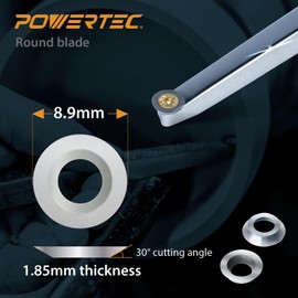 POWERTEC 3 Pcs Carbide Lathe Tools with 3 Pcs Tungsten Carbide Cutter Insert Set | Straight, Shallow Swan Neck & Deep Swan Neck for Deep Hollowing Work, Wood Lathe Tools with Replaceable Blade (71997)