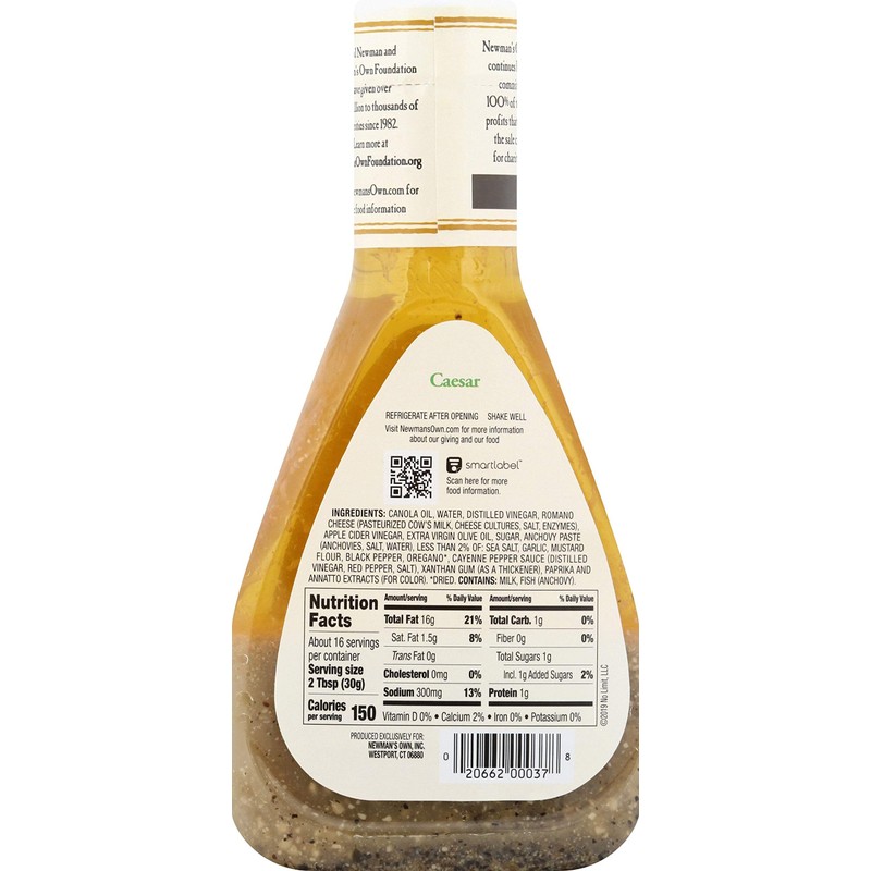 Newman's Own Newman's Own Salad Dressing, Caesar, 16-Ounce Bottles (Pack