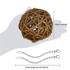 4 x Chew Balls, Small Animals Chew Toy, Rabbit Toy, Natural Willow Ball Toy for Small Animals, Rabbit Chew Toy, Rabbit Accessories, Dental Care Toy, Grass Toy for Rabbits Hamsters