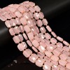 Unbranded Natural Madagascar Rose Quartz Faceted Rectangle Beads Size 8x10mm