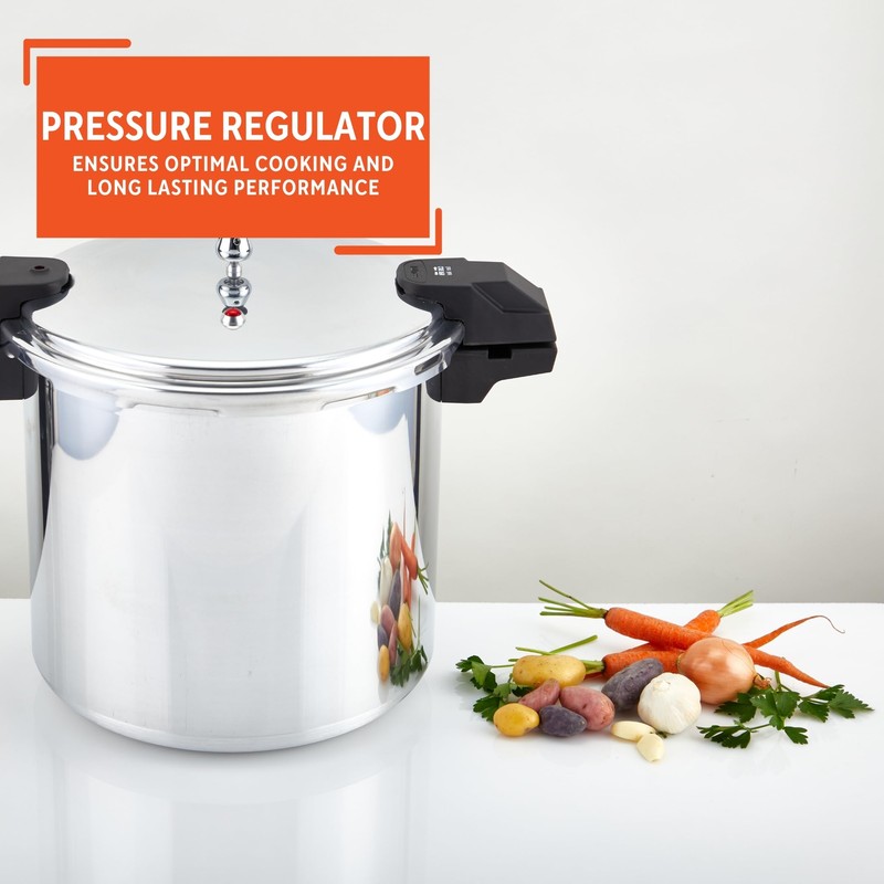 IMUSA USA A417-80808 22Qt Jumbo Stovetop Pressure Cooker with Regulator