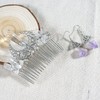 Soulnioi Natural Crystal White Crystal Pillars Hair Comb Hollow Moon
