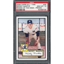 Mickey Mantle 2006 Topps All Time Rookie of the Week Baseball Card #25 Graded PSA 10 GEM MINT