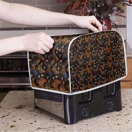 Xoenoiee Chicken Hens Pattern Toaster Cover 2 Slice Small Appliance Covers Toaster Cover Kitchen Decor Toaster Bag Dust Cover with Top Handle, M
