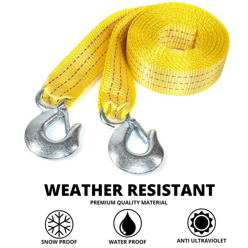 NEIKO 51005A Heavy-Duty Tow Strap with Hooks, 2 Inches by