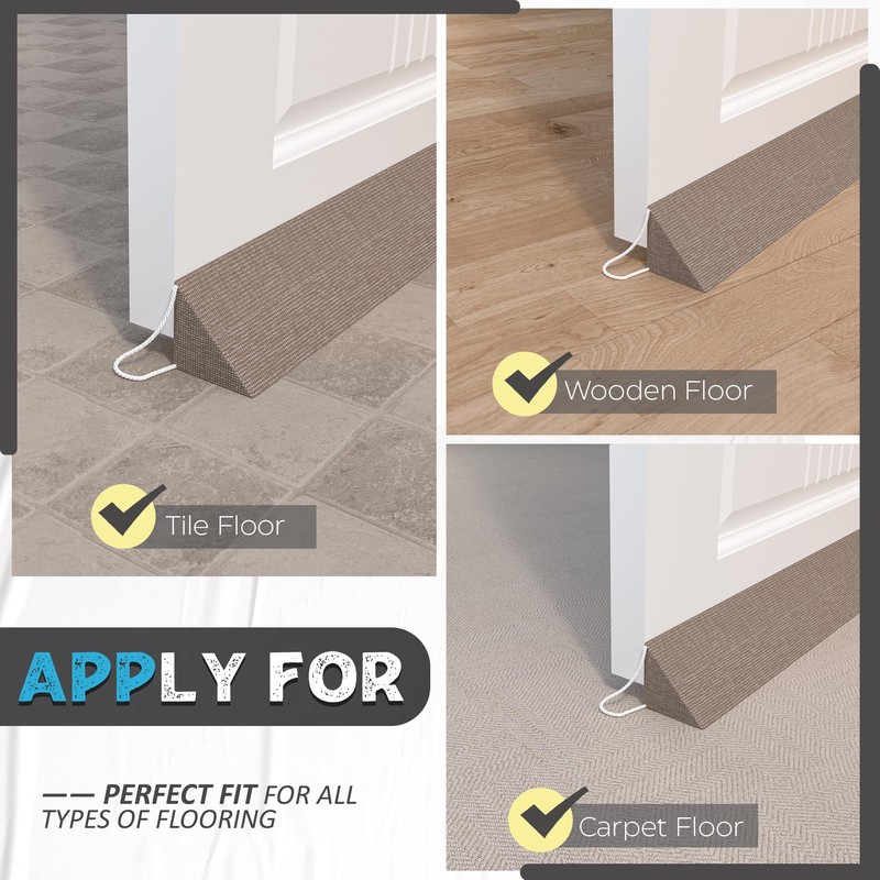 HIZH Upgraded Heavy Duty Draft Excluder for Doors,35.4''Extra Thick Wedge