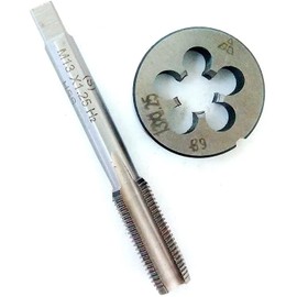 HUAZHICHUN M13×1.25 HSS Metric Tap and Die Set,Thread Tap and Round Thread Die Right Hand Tap