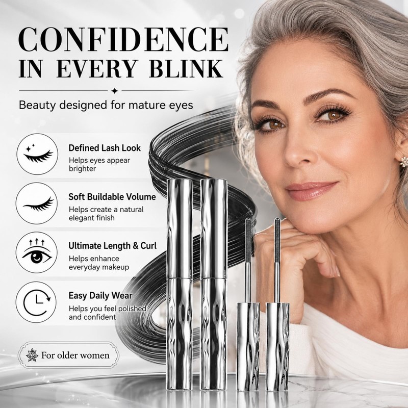 Mascara for Older Women 2PCS Set - Mascara Black, 4D
